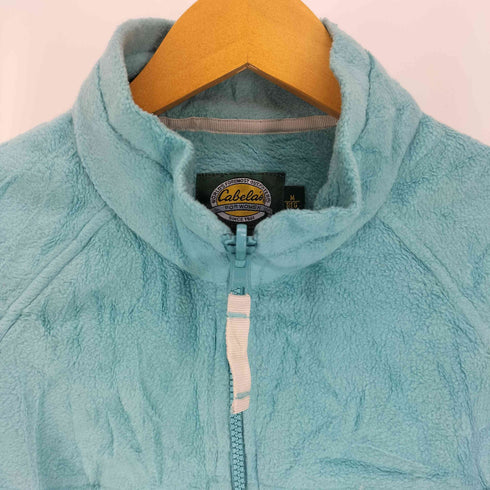 カベラス Cabela's 90-00S バック ロゴ 刺繍 パイピングライン ラグランスリーブ フリース ジップアップジャケット レディース import:M