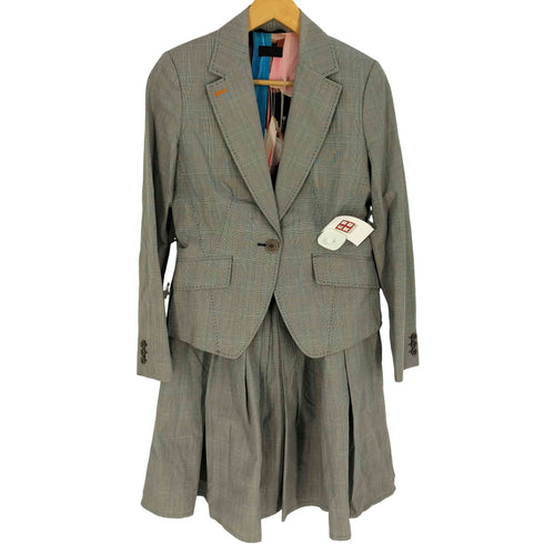 ポールスミスブラック Paul Smith BLACK 裏地総柄 ガンクラブチェック 1B テーラードジャケット スカート レディース JK:42 SK:40