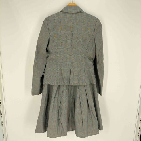 ポールスミスブラック Paul Smith BLACK 裏地総柄 ガンクラブチェック 1B テーラードジャケット スカート レディース JK:42 SK:40