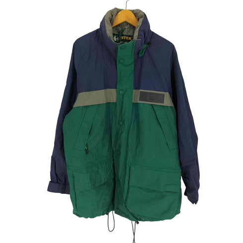 エディーバウアー Eddie Bauer 90S EBTEK GORE-TEX NYLON JACKET パッカブル フード 比翼 ラバーロゴ リップストップ 切替 ナイロン ジャケット ゴアテックス メンズ import:L