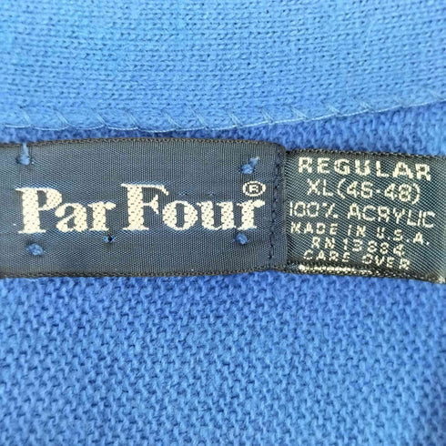 パーフォー Par Four 80S USA製 アクリルカーディガン メンズ import:XL