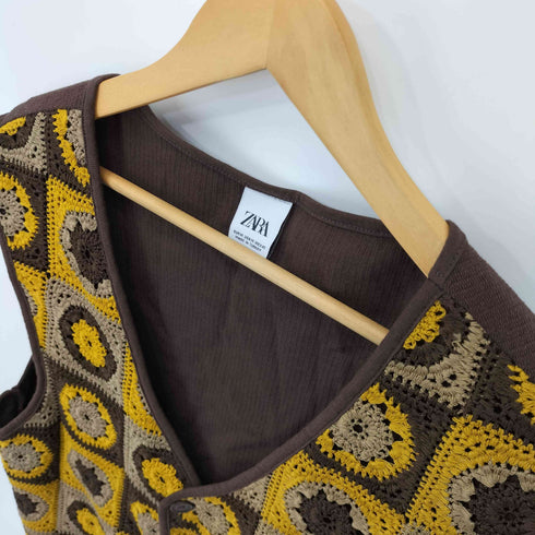 ザラ ZARA クロシェハット ベスト メンズ import:S