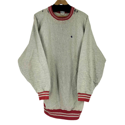 チャンピオン Champion 90s USA製 REVERSE WEAVE 目刺繍 リブライン クルーネック スウェット ボロ 襤褸 メンズ JPN:XXL