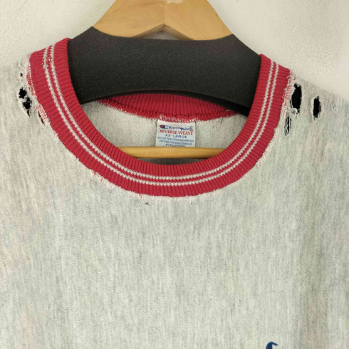 チャンピオン Champion 90s USA製 REVERSE WEAVE 目刺繍 リブライン クルーネック スウェット ボロ 襤褸 メンズ JPN:XXL
