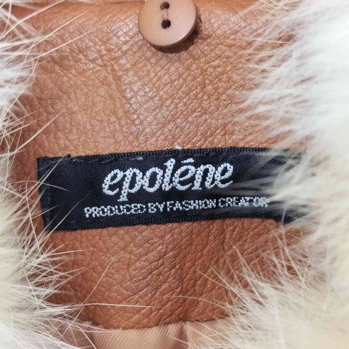 epolene ピッグスキン ラビット ファー付きレザージャケット レディース
