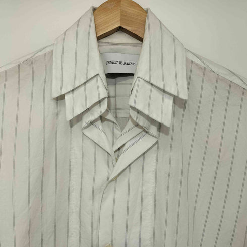アーネストダブルベーカー ERNEST W.BAKER 19SS ストライプ柄 ダブルカラー ロングスリーブシャツ メンズ import:XS