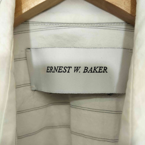 アーネストダブルベーカー ERNEST W.BAKER 19SS ストライプ柄 ダブルカラー ロングスリーブシャツ メンズ import:XS