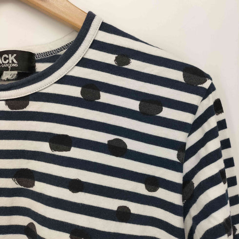ブラックコムデギャルソン BLACK COMME des GARCONS AD2016 ドット ストライプ カットソー Tシャツ レディース JPN:S