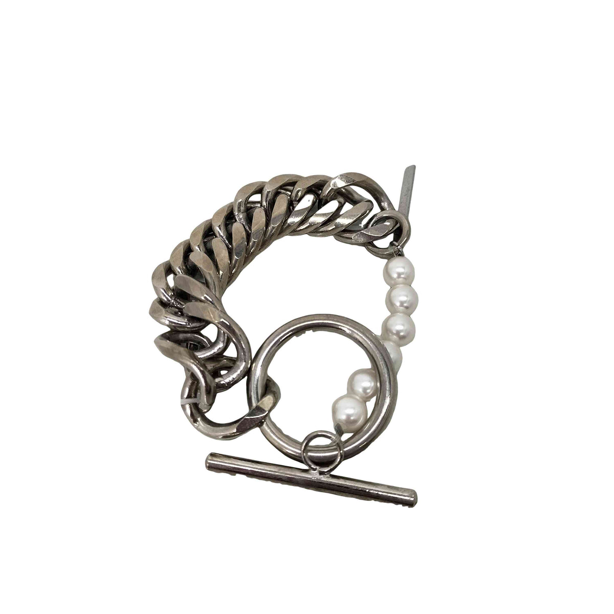 ミスタージェントルマン パール×チェーン ドッキングブレスレット メンズ ミスタージェントルマン MISTERGENTLEMAN PEARL×CHAIN BRACELET
