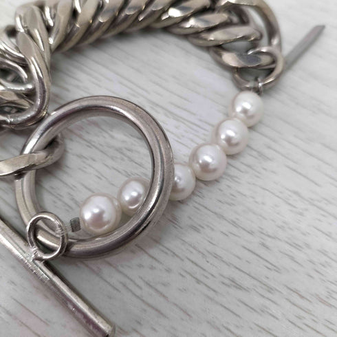ミスタージェントルマン MISTERGENTLEMAN PEARL×CHAIN BRACELET パール×チェーン ドッキングブレスレット メンズ