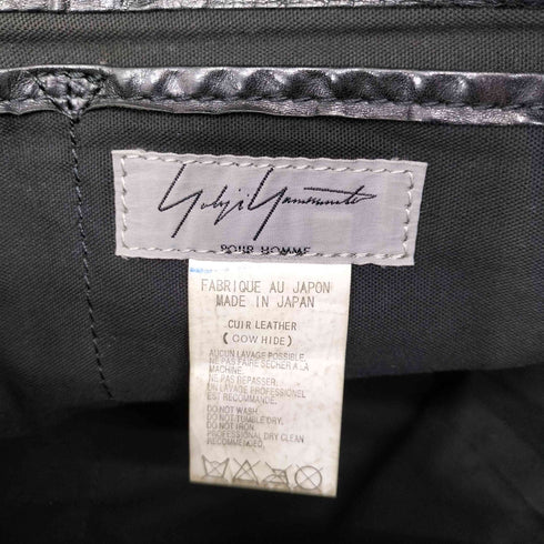 ヨウジヤマモトプールオム Yohji Yamamoto POUR HOMME カウレザー ベルトデザイン メッセンジャー ショルダーバッグ メンズ