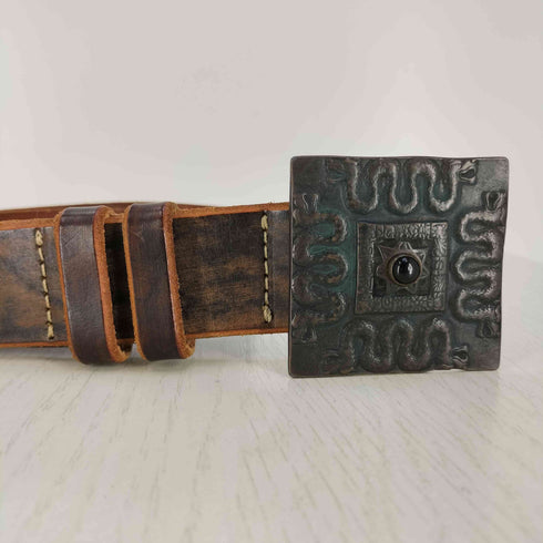 PRIGS デザインバックル レザーベルト メンズ 48