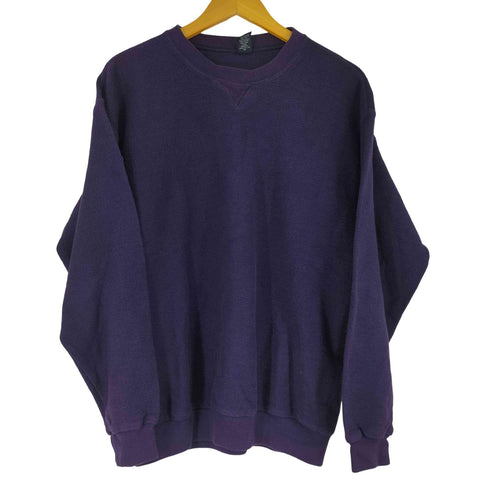 ランズエンド LANDS END 90S MADE IN USA V地ガゼット鹿の子スウェット メンズ import:M