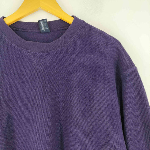 ランズエンド LANDS END 90S MADE IN USA V地ガゼット鹿の子スウェット メンズ import:M