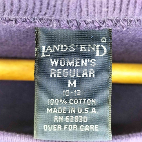 ランズエンド LANDS END 90S MADE IN USA V地ガゼット鹿の子スウェット メンズ import:M