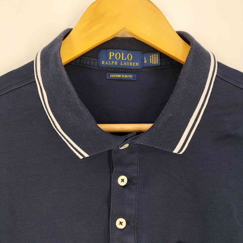 ポロラルフローレン POLO RALPH LAUREN CUSTOM SLIM FIT ポニー刺繍 ポケット ポロシャツ メンズ import:L