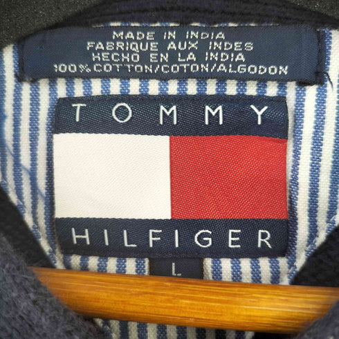 トミーヒルフィガー TOMMY HILFIGER フラッグ刺繍 Vネックコットンニット メンズ import:L