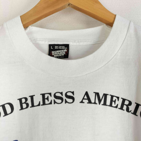 スクリーンスターズ SCREEN STARS 90s GOD BLESS AMERICA プリントTシャツ 黒タグ USA製 シングルステッチ メンズ import:L