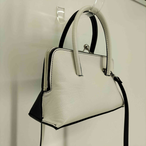 ザラ ZARA がま口 バイカラー レザー ショルダーバッグ レディース