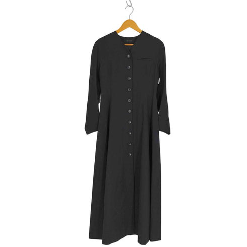 アイウィッシュワイズビス iwish Ys bis ウール ノーカラー フレア シャツワンピース レディース