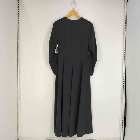 アイウィッシュワイズビス iwish Ys bis ウール ノーカラー フレア シャツワンピース レディース