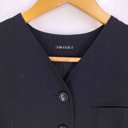 アイウィッシュワイズビス iwish Ys bis ウール ノーカラー フレア シャツワンピース レディース