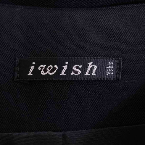 アイウィッシュワイズビス iwish Ys bis ウール ノーカラー フレア シャツワンピース レディース