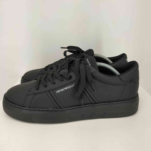 エンポリオアルマーニ EMPORIO ARMANI サイドロゴ レザー切替 ローカットスニーカー メンズ EUR:43