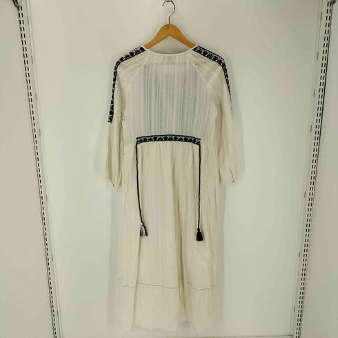 ザラ ZARA TRF EMBROIDERED DRESS 刺繍 フリンジワンピース レディース import:M