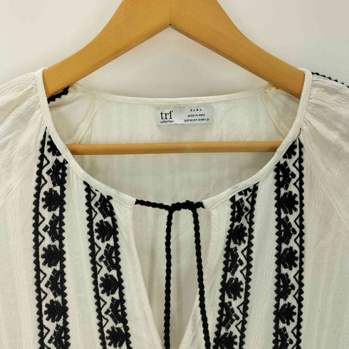 ザラ ZARA TRF EMBROIDERED DRESS 刺繍 フリンジワンピース レディース import:M