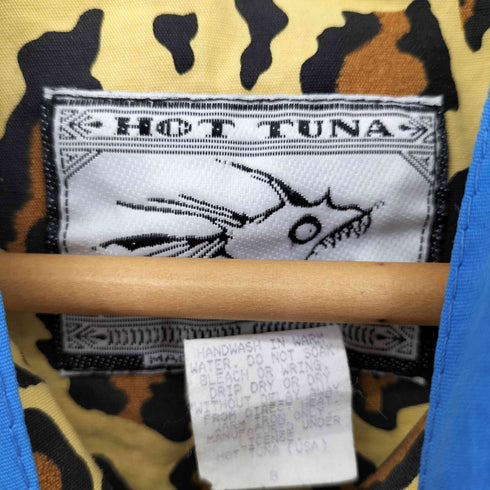 HOT TUNA made in usa レオパード切り替え フーディーナイロンジャケット レディース US:8