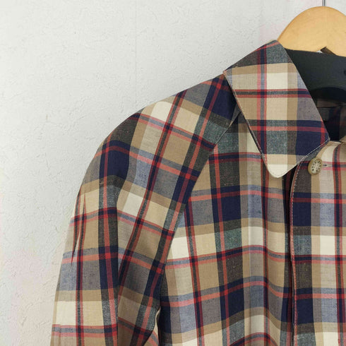 マッキントッシュフィロソフィー MACKINTOSH PHILOSOPHY 104 FOX BROTHER チェック コットンリネン ゴム引きコート メンズ UK:36