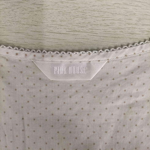 ピンクハウス PINK HOUSE ドット柄 リボンデザイン ノースリーブワンピース レディース FREE
