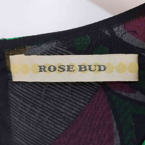 ローズバッド ROSE BUD 総柄 総シルク ノースリーブワンピース レディース FREE