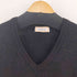 イヴサンローラン Yves Saint Laurent tricots pour homme YSLロゴ刺繍 ウールリネンVネックニット ブラック メンズ import:L