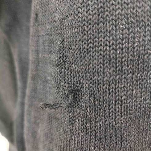 イヴサンローラン Yves Saint Laurent tricots pour homme YSLロゴ刺繍 ウールリネンVネックニット ブラック メンズ import:L