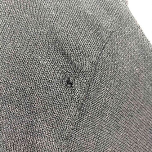 イヴサンローラン Yves Saint Laurent tricots pour homme YSLロゴ刺繍 ウールリネンVネックニット ブラック メンズ import:L