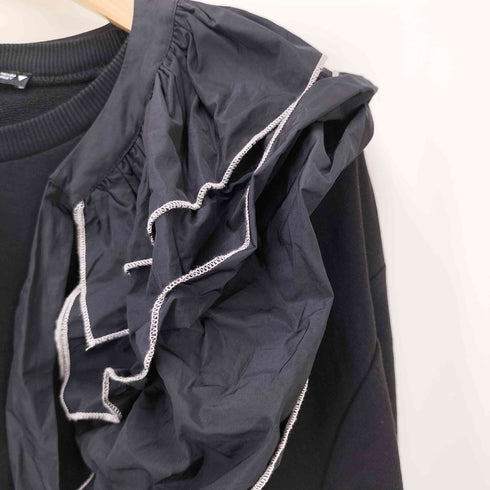 ザラ ZARA フリル付きクルーネックトレーナー レディース M