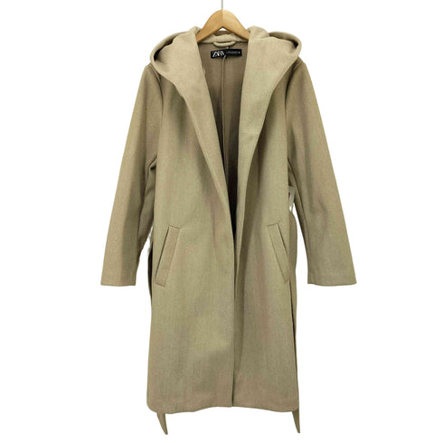 ザラ ZARA ベルト付きフーデットコート レディース M
