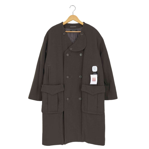 ジョンブル Johnbull 裏キルティング ダブル ノーカラーコート メンズ import:M
