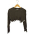 ザラ ZARA クラッシュ加工 ショート丈 L/S ニット レディース import:S