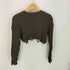 ザラ ZARA クラッシュ加工 ショート丈 L/S ニット レディース import:S