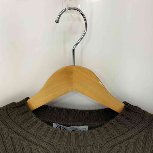 ザラ ZARA クラッシュ加工 ショート丈 L/S ニット レディース import:S