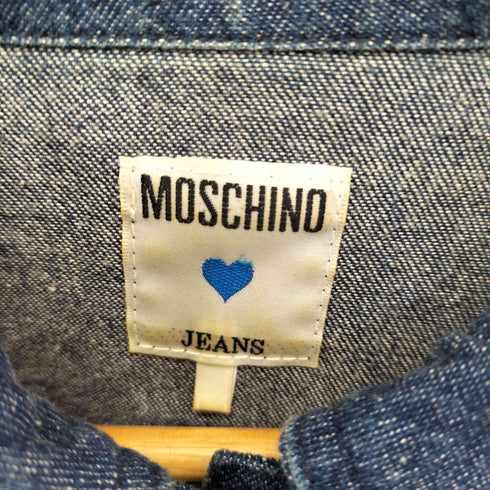 モスキーノジーンズ MOSCHINO JEANS 金ボタン フリルデニムプルオーバーシャツ レディース