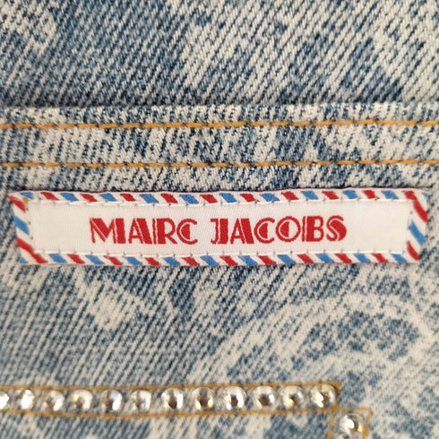 マークジェイコブス MARC JACOBS ビジュー 総柄デニムミニスカート レディース 28
