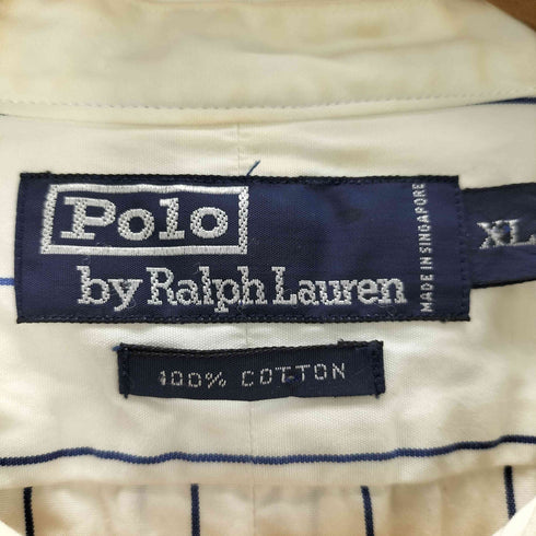 ポロバイラルフローレン Polo by RALPH LAUREN 90s ストライプ柄 バンドカラーシャツ メンズ JPN:XL
