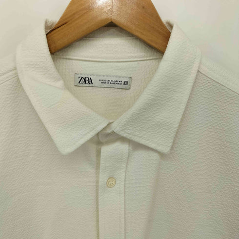 ザラ ZARA テクスチャー生地 ストレッチ オーバーサイズ レギュラーカラーシャツ メンズ import:XL