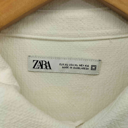 ザラ ZARA テクスチャー生地 ストレッチ オーバーサイズ レギュラーカラーシャツ メンズ import:XL