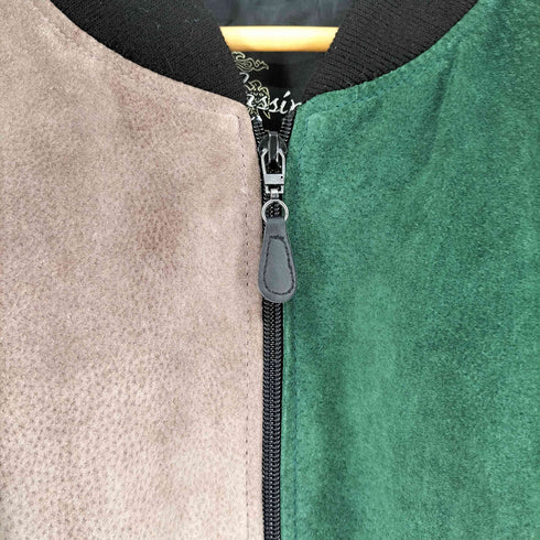 Oleg Cassini マルチカラーレザーブルゾン メンズ XL