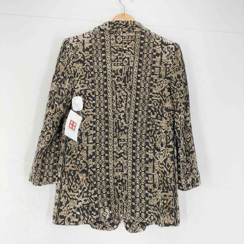 MADAM YAMAOKA ベロア総柄テーラードジャケット レディース